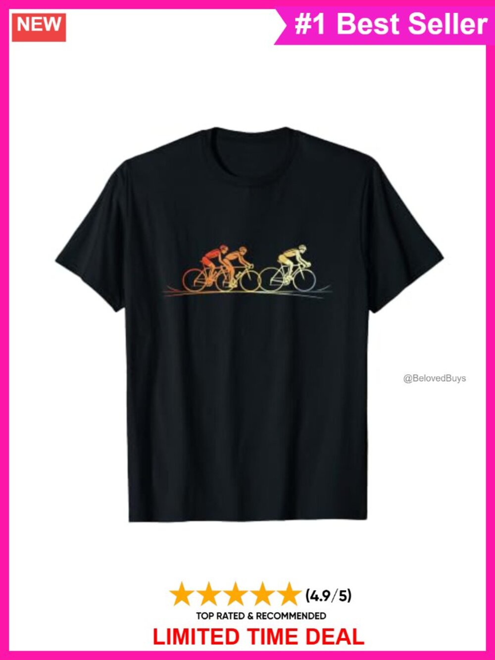 Cyclists Drawing Vintage Graphic T-Shirt Retro Cycling Tee